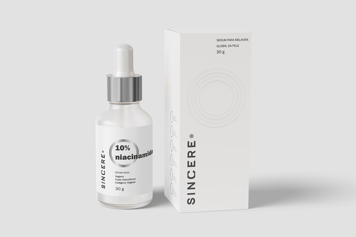Design de embalagens para dermocosméticos SINCERE. Projeto assinado por ENTRE Design.